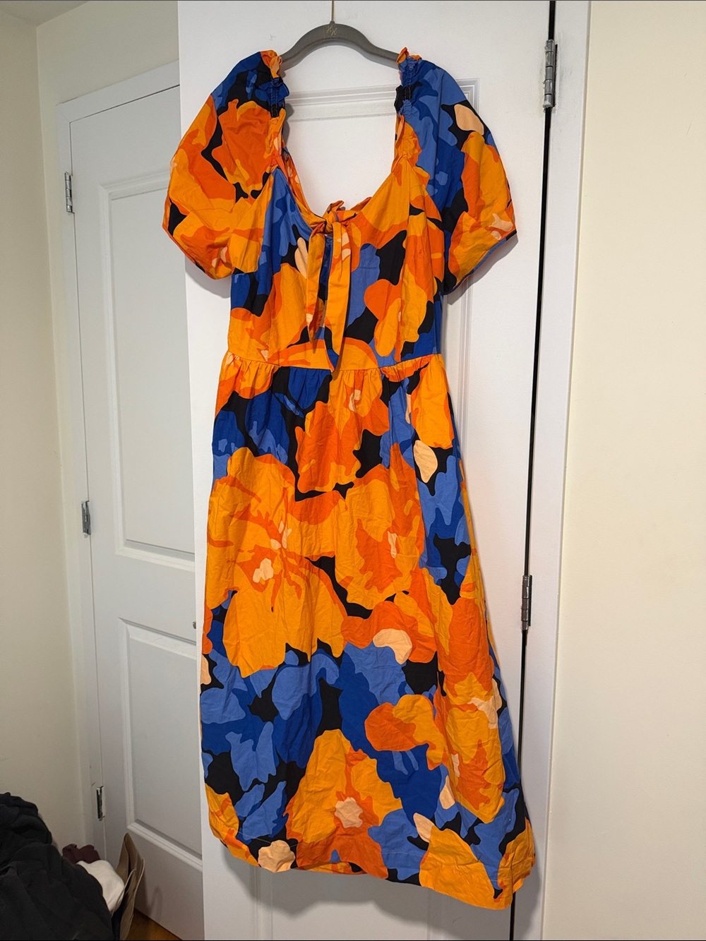 Target Orange Blue Floral Midi Dress